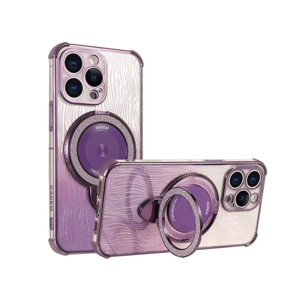 Shockproof Glitter Case With Magnetic Ring Kickstand And Military Protection Â For Huawei P30 Lite 2020 Purple 9073542274155