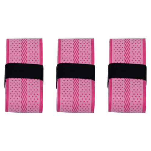 3PCS Badminton Racket Grip Tape Flat Antislip-Pink