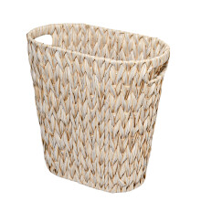 Wicker Trash Can with Handles, Decorative Boho Waste Basket for Bathroom or Bedroom, 19L