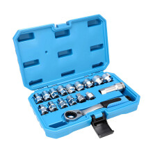 Professional 12 Point Teeth Socket Set Various-17 piece set