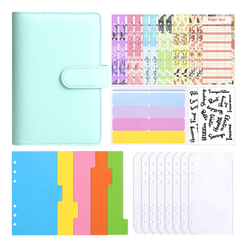 PU-bindmiddel budgetplannerset met geldenvelop-Blauw