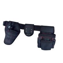 High Capacity Multi Pocket Tool Storage Waist Pack for-Black