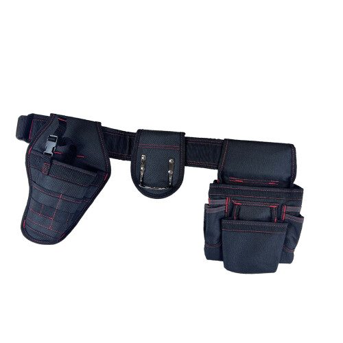 High Capacity Multi Pocket Tool Storage Waist Pack for-Black