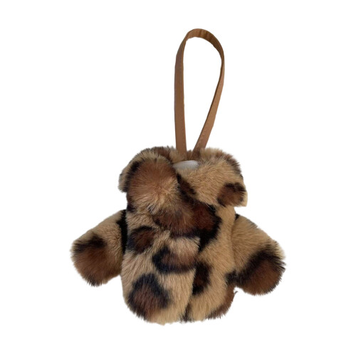Porte-clés pendentif en peluche imprimé léopard-Couleur Léopard