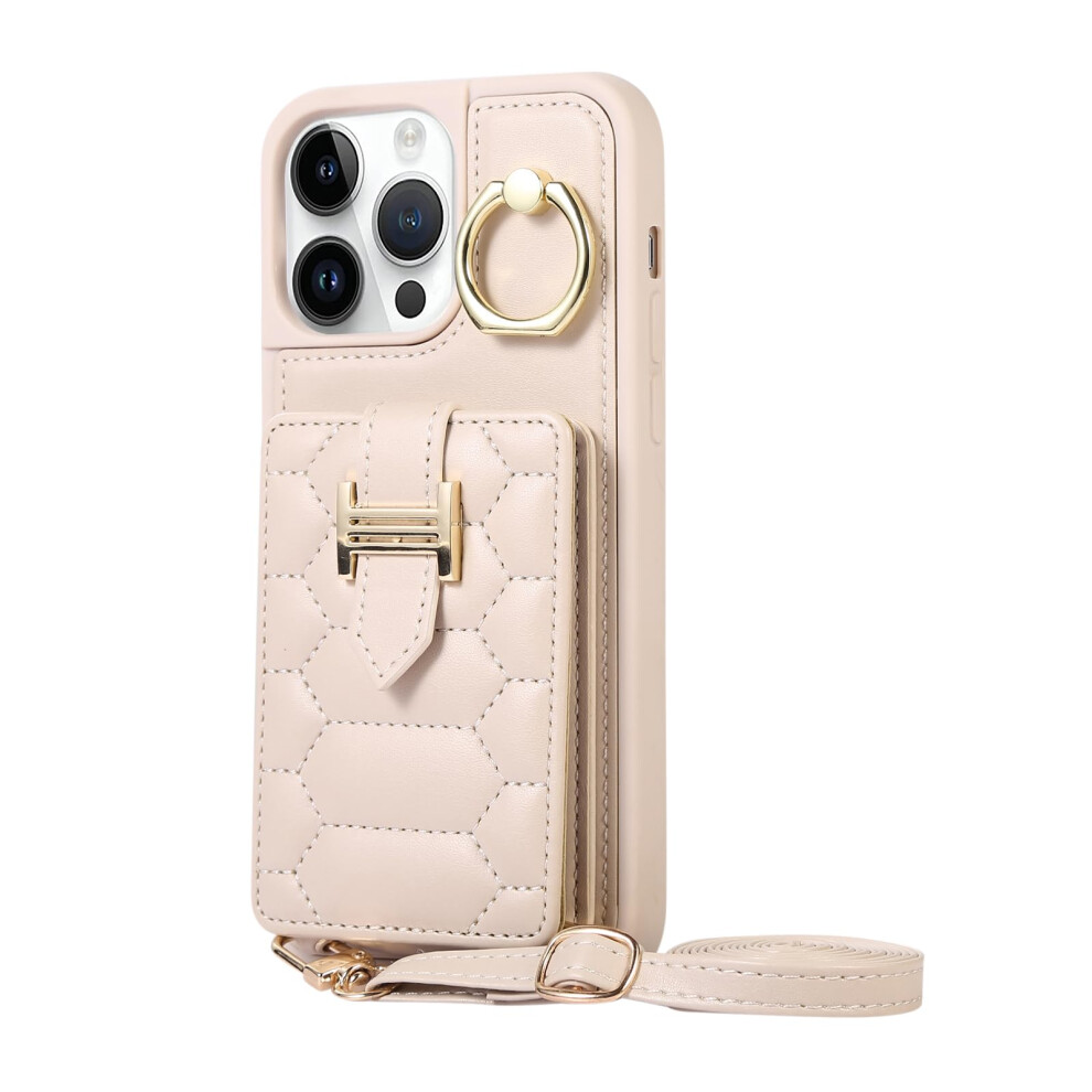 Wallet Case Leather Crossbody With Card Holder Slots And Shockproof Tpu Bumper Beige For Iphone 11 Pro Max Cream 9330225005933