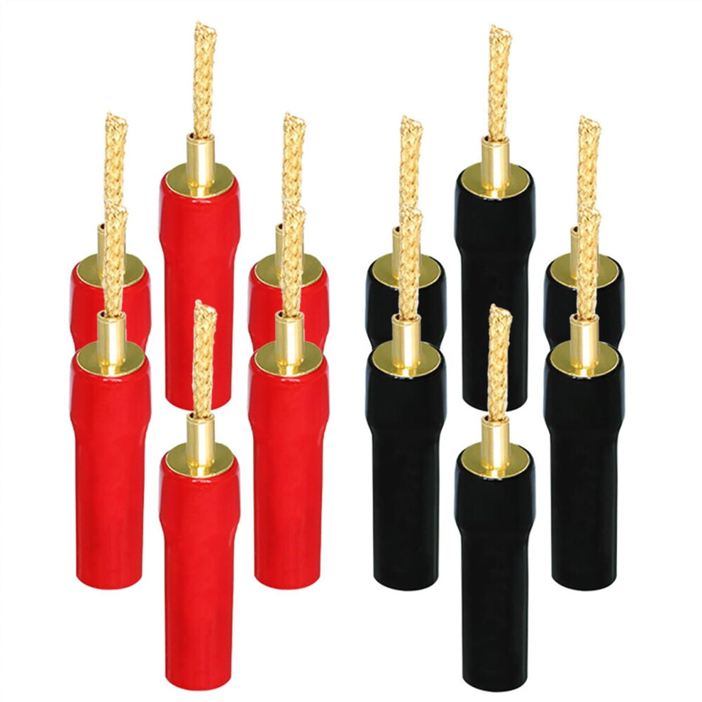 12pcs Gold Plated 4mm Banana Speaker Connectors Y Type Bent Pin, Selflocking and Corrosion Resistant-image-OPC-PSQN8SR-NEW
