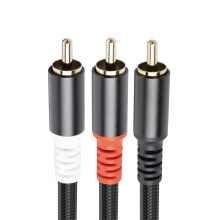 RCA Y Splitter Cable 1 Male to 2 Male Subwoofer Audio Adapter Dual Output for Home Theater Amplifier