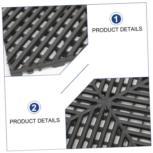2pcs Interlocking Shower Mat Non Slip Quick Drain Tiles for Pool Deck and Car Trunk 2