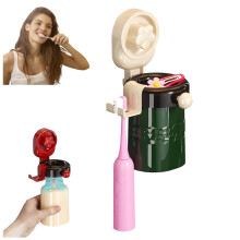No-Drill Wall-Mounted Suction Toothbrush Holder with Lid, Space-Saving Bathroom Organizer (1PC, 3.8"x4"x6.73")