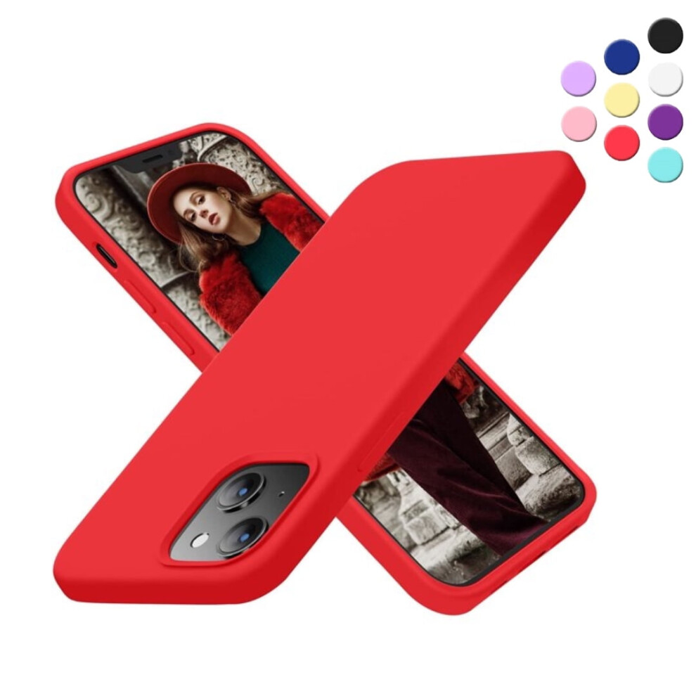 Silicone Soft Case Designed For Compatible With Iphone 13 Shockproof Durable Slim Fit, Red 9365509571699