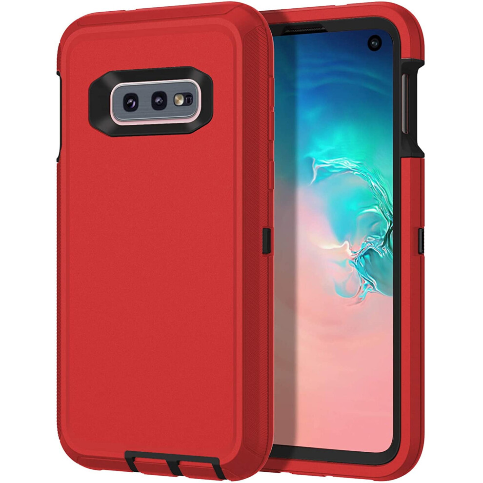 Shockproof Heavy Duty Cell Phone Case For Compatible With Samsung Galaxy S10e, Red 9365509571385