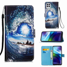 Magnetic Wallet Case for Motorola Moto G Stylus 5G 2021 (Sea Wave) – PU Leather, Card Holder, Stand, 3D Painted Design