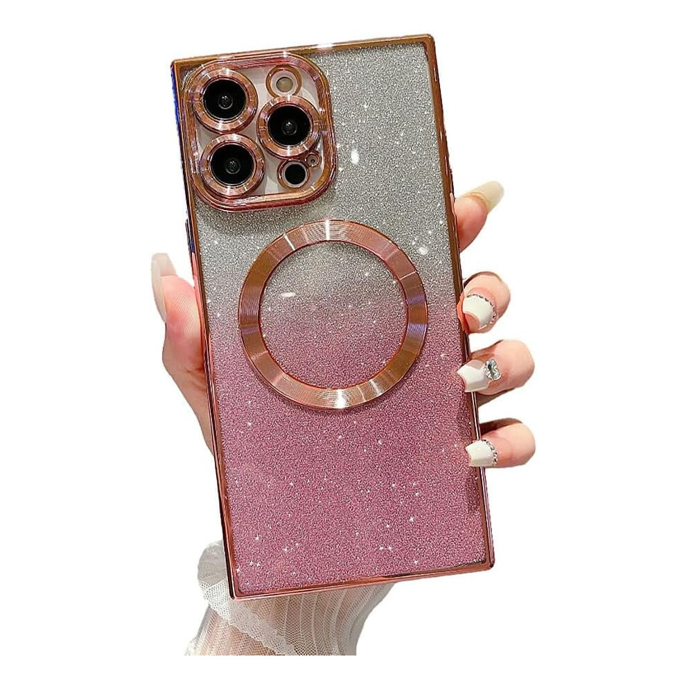 [Compatible With Magsafe] Luxury Glitter Electroplated Bumper Case With Lens Protection, Soft Shockproof, Rose Â Compatible With Iphone 12 Pro Gold 9365509572092