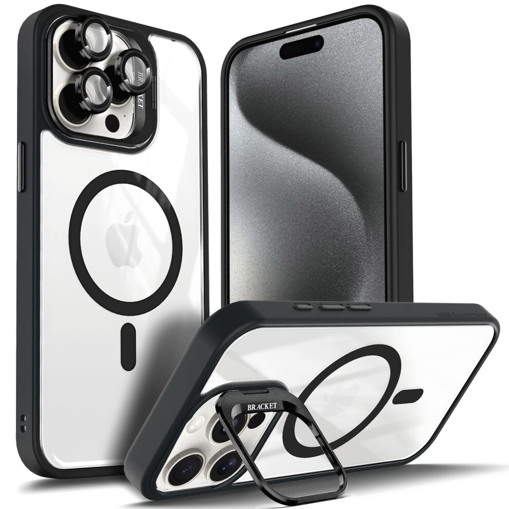 Ngb Supremacy Case For Iphone 15 Pro Max: Built-In Camera Guard, Kickstand, Lens Protector, Magsafe/Qi Wireless Charging & Magnetic Car Mount 9365509572023