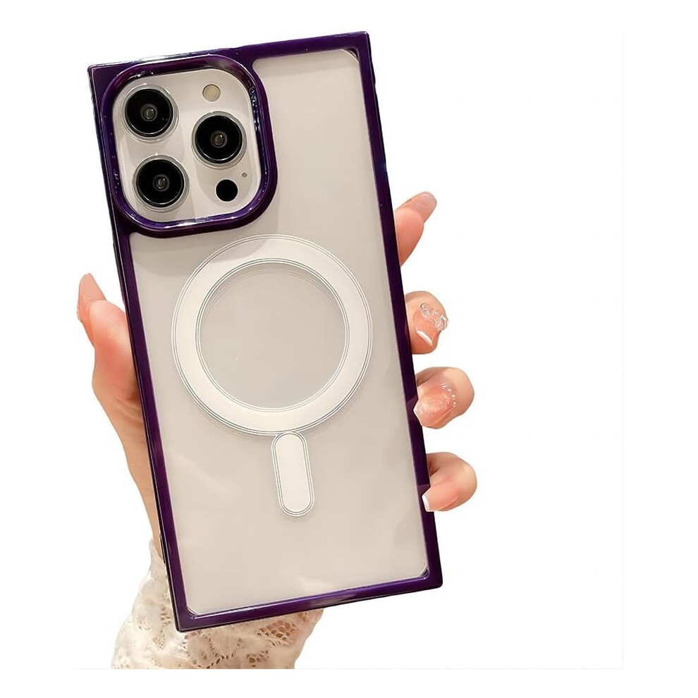 [Compatible With Magsafe] Cute Silicone Iphone 15 Case With Camera Lens Protection & Shockproof Design Purple 9365509572542