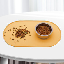 Tao Tao kjæledyrmatte – sklisikker, vanntett silikonmatte for hunder og katter, kompatibel med alle skålstørrelser, beige