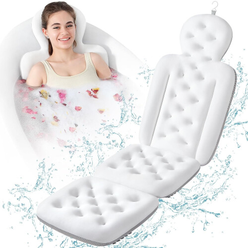 Bath Cushion with Suction Cups for Head and Neck Support