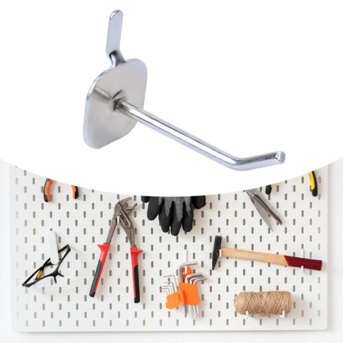 10x Metal Pegboard Hooks for Garage Organization, Heavy Duty Display Hanger with Precise 5.7cm Fit 2