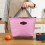 Sac à lunch isotherme rose 28 cm, imperméable et pliable 3