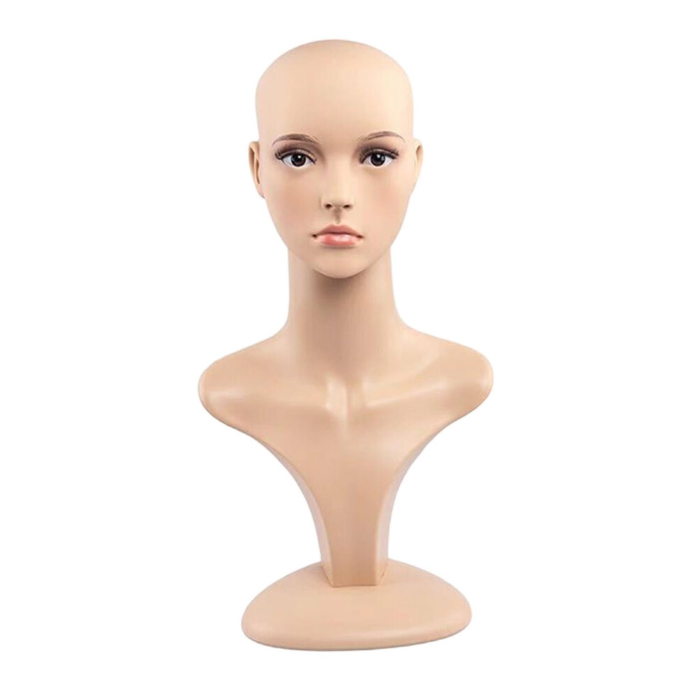 Unisex Female Mannequin Head Bust With Realistic Makeup For Wig Styling Hairdressing And Jewelry Display