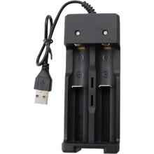 Smart 18650 USB Dual Slot Battery Charger for 21700 26650 Liion Batteries with Safety Protection