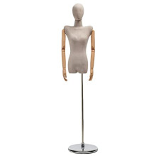 Female Dress Form Mannequin Torso Half Scale with Adjustable Stand Removable Head Arm Grey