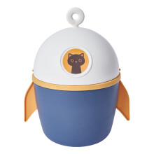 Desktop Trash Can with Cute Cat Lid, Compact Small Bin for Home Kitchen Office, Blue