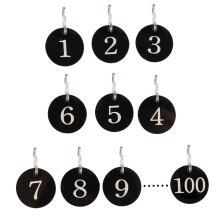 100pcs Acrylic Numbered Key Tags with Rings, Reusable Round Design for Hotel and Mall