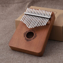 17 Key Kalimba Thumb Piano Solid Mahogany Wood Finger Piano with Case, Color D