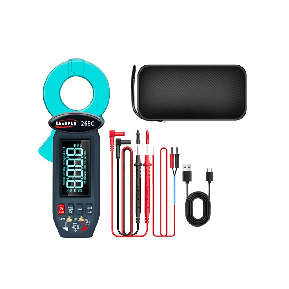 Winapex Leakage Current Detect Clamp Meter 0.01Ma True Rms 60A Ac Current Voltage Temp Screen Rotation Ncv Multimeter 4713476359393