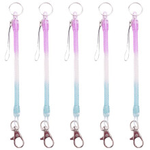 5X Lobster Hook   Spring Stretchy Coil Keyring Keychain Strap Rope Cord