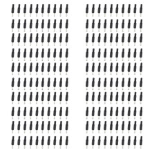 200 Pcs Black 2.5mm X 5.5mm Power Male Plug Jack Adapter