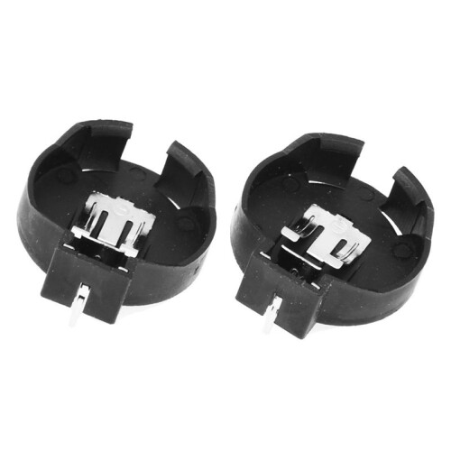 12 Pcs CR2450 Coin Cell Button Battery Socket Holder Case 2 Pins Black 2