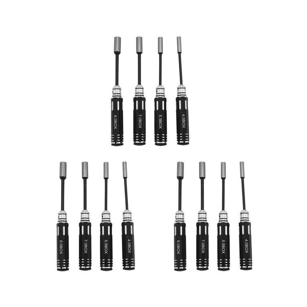 Rc Model Tool 12Pcs Hex Screw Drivers Hex Nut Socket Wrench Sleeve Wheel Spanner 4.0/5.5/7.0/8.0Mm 4713326716543