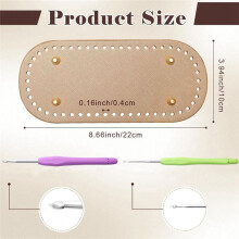 Bag Bases for Crochet with D Shape Purse Handles for Bag Making, 2 PCS Crochet Hooks, 4 Colors Leather Purse Bottoms
