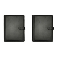 2X Organisateur de Documents en Cuir PU de Portefeuille de Portefeuille de Conférence A4 Noir