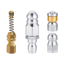 Sewer Jetter Cleaning Nozzle Kit Water Jet Drain Cleaners for 1/4 Inch Pressure Washer Part Accessories Quick Connector
