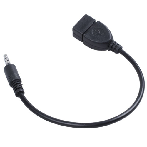 3X USB Jack, AUX, 3.5 mm Jack for Audio Data Charging Cable Black 2