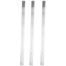 3X Stainless Stahl Doppelseitenmaßlineal 60Cm, Silber
