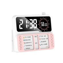 Visuele Timer voor Kinderen, Volwassenen en Peuters, Taaktimer met Planningsbord, Aftelklok voor Schema, Tijdbeheer, Roze