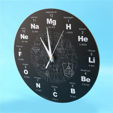 2X Tabla Periódica de Elementos Arte de la Pared SíMbolos QuíMicos Reloj de Pared ExhibicióN Educativa Elemental Reloj de Aula Regalo del Maestro