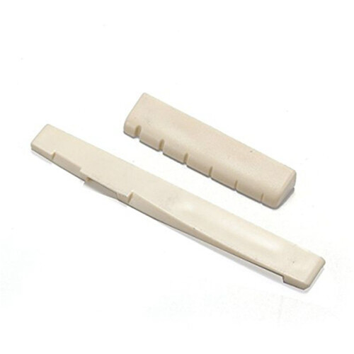 24 Bridge Pins + Saddle + Bridge Saddle Bone / Bone Acoustic Guitar White 2