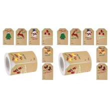 2X Christmas Tags Stickers, Christmas Gift Tags Stickers, 250Pcs/Roll Christmas Gift Tags 6 Style