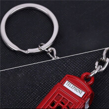 5X Vintage Telephone Booth British Miniature London Car Key Ring Keychains Diecast Keychain Gift for Women Girls