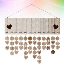 2X Scheda di Compleanno di Famiglia Set Appeso Calendario in Legno Calendario da Parete Decor per Promemoria Compleanno Friend di Famiglia