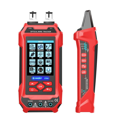 TOOLTOP Network Cable Tester 4 in 1 Multi-Function Fiber Optical Power Meter Visual Fault Locator Noise-Free LAN  Tracking 2