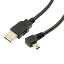 6Stück 1,8 M -USB-B-Typ 5-Poliger Stecker, 90 Grad Abgewinkelt zum USB 2.0-Stecker, Datenkabel, Schwarze Farbe