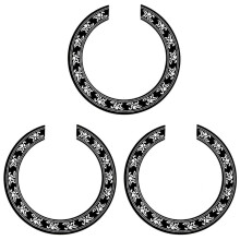 3X Klankgat Rose Sticker voor Akoestische Klassieke Gitaaronderdelen Zwart+Zilver