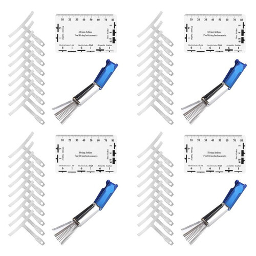 36Pcs Understring Radius Gauge + String Action Ruler Gauge Tool + Guitar Bridge Saddle Nut Files Set Guitar Repair Tool