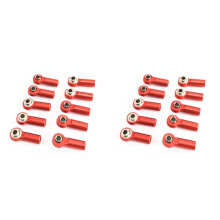 20Pcs Metal M2.5 Link Tie Rod End  Joint for  A959 12428 144001 WPL C24 MN D90 MN99S RC Car Parts,Red